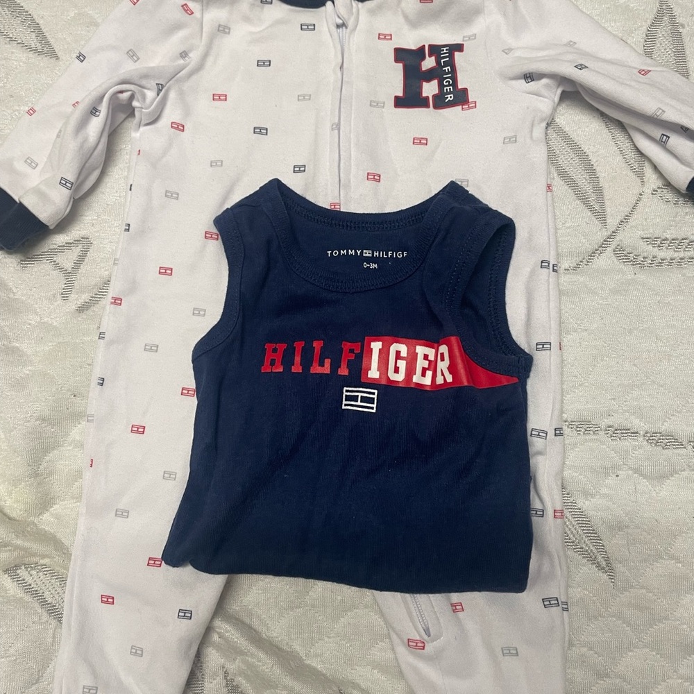 Tommy Hilfiger Kids Navy and Red Tank Top